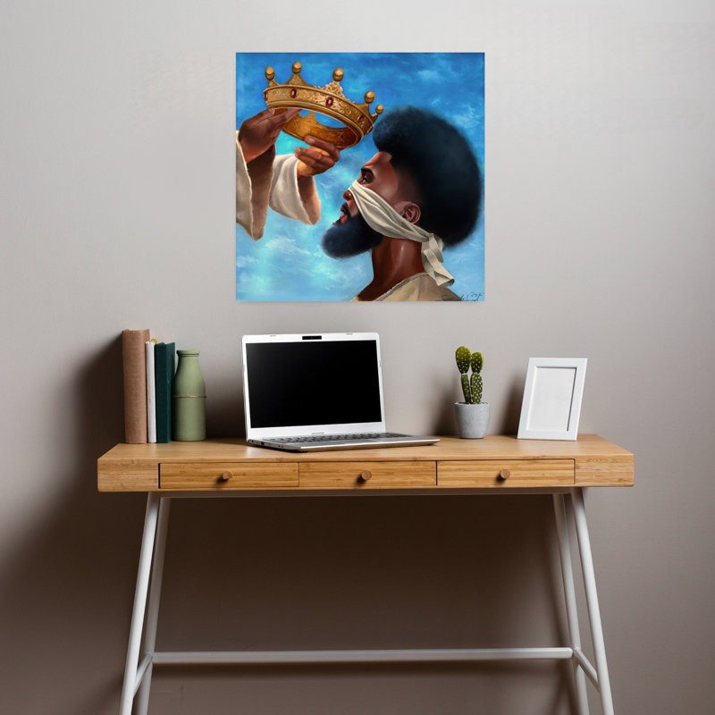 Crown Me Lord - Man Abstract Art contemporain, H 18 po x l 18 po