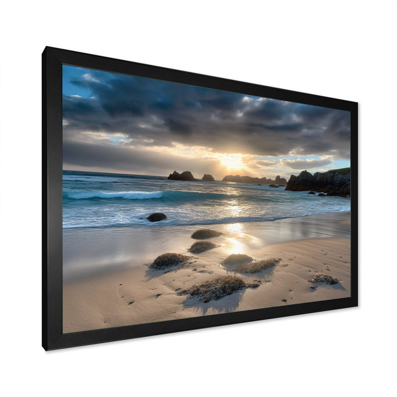 «Beautiful Porthcothan Bay V», reproduction sur toile, Cadre photo noir, H 34 po x l 44 po x P 1,5 po