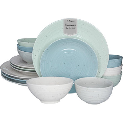 16-Piece Stoneware Dinnerware Set Service for 4