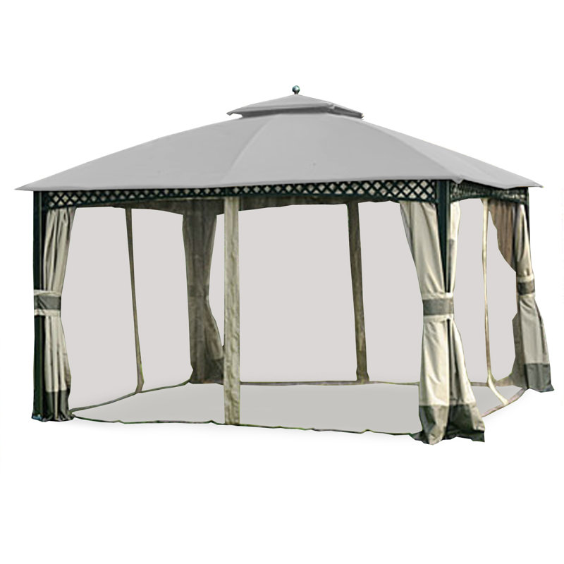 Garden Winds Fabric Replacement Canopy for Gazebo, Slate Gray, Riplock 350 Fabric