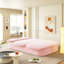 Canapé 78,7 po moderne 2-en-1 pliable avec couverture fonctionnelle et 2 coussins moelleux, canapé confortable en velours côtelé moelleux, canapé-lit convertible, canapé à siège profond pour le salon, la chambre à coucher, rose bébé-129455712