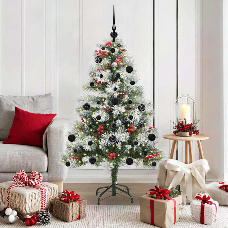 Artificial Christmas Tree 150 cm, Green/White/Black