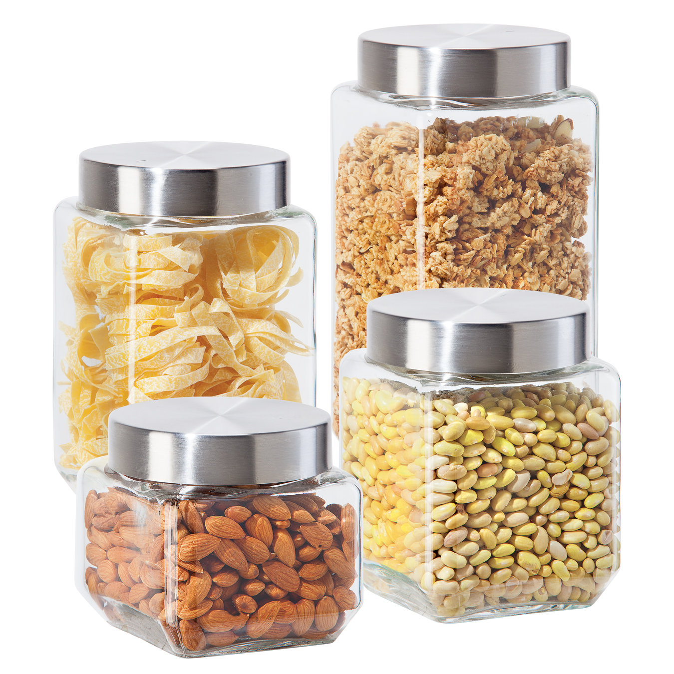 Oggi Easi Grip 4 Piece Storage Containers Set - Clear