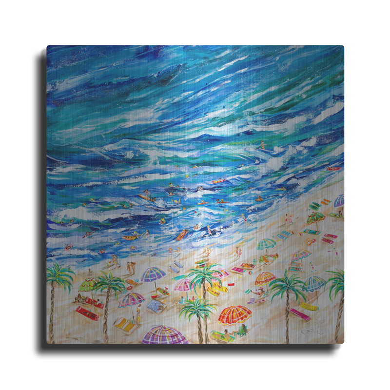 Dovecove «A Day at the Beach» par Estelle Grengs, art mural en métal, H 36 po x l 36 po