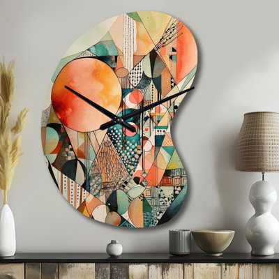Horloge murale Spencel Joyful Geometric II - Landscape Unique Shape