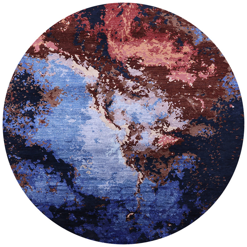 Abstract Indoor Rug, Round 5'