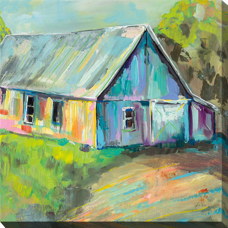 Going to the Country I - Peinture, Toile tendue, H 24 po x l 24 po x P 1,5 po