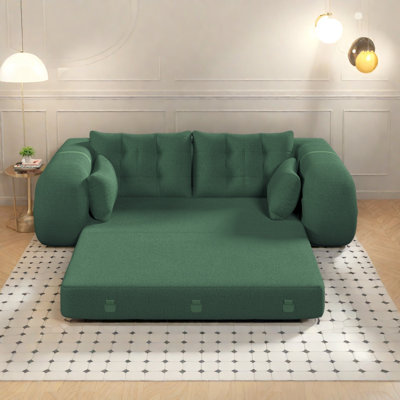 Canapé-lit pliable multifonctionnel 78,7 po avec tissu en peluche et canapé-lit en mousse