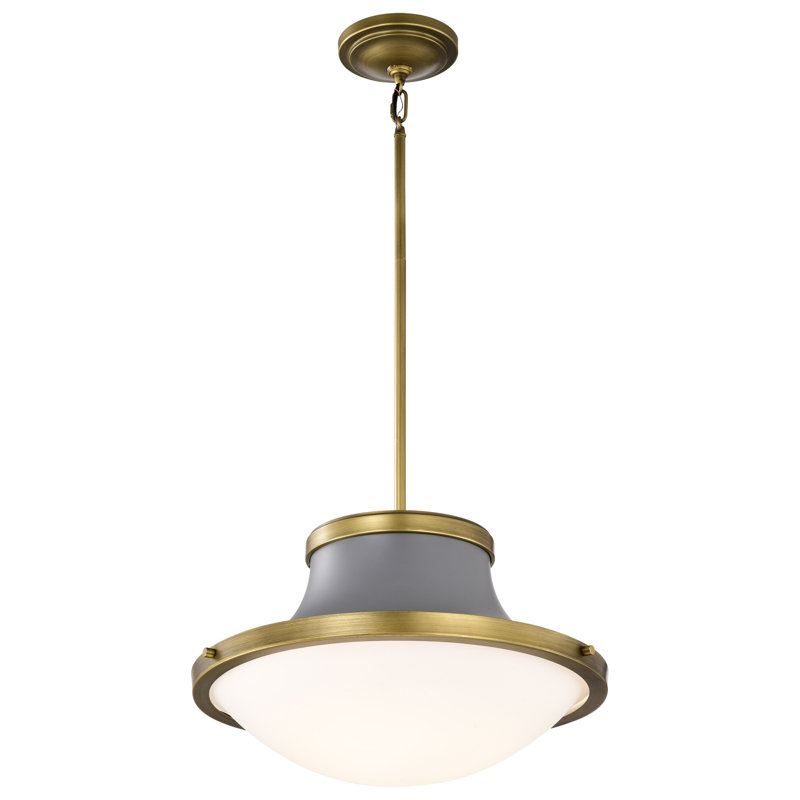 Luminaire suspendu Vanek Schoolhouse, 52.25" H x 18" W x 18" D, Gris mat