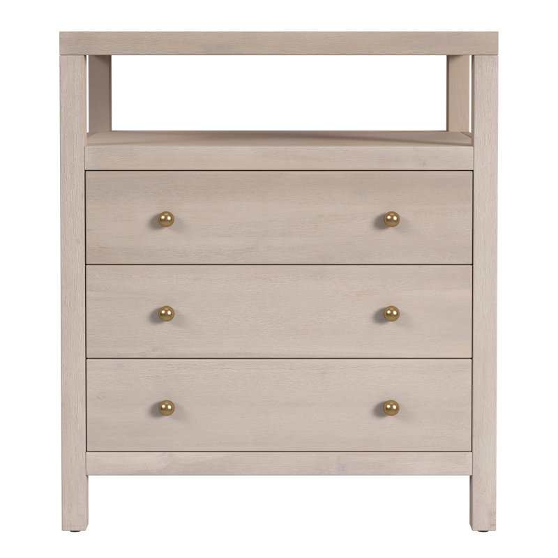 Celine 27" 3-Drawer Nightstand, Antique Taupe