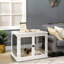 Table de chenil d'intérieur pour chien, 2 ouvertures verrouillables, pour chenil pour chiot, jolie caisse de meuble décorative blanche avec deux entrées,