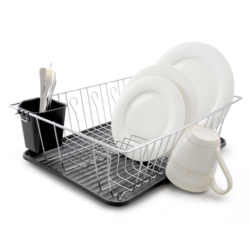 Steel Countertop Dish Rack, 5.31" H x 13.77 "W x 17.71" D