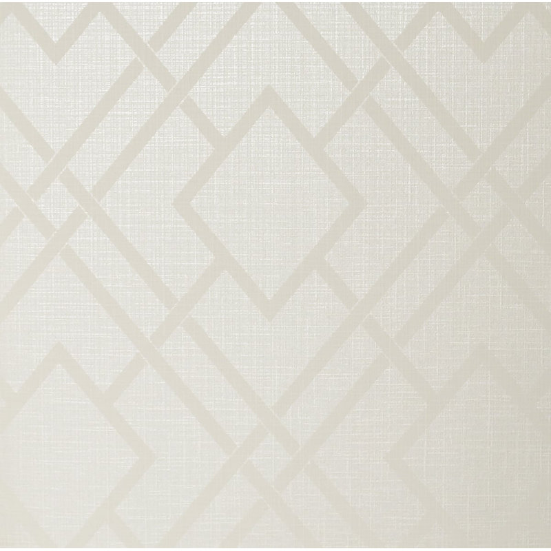 Rouleau de papier peint à motif de losanges métalliques Aracri Anxo L 33 pi x l 20,5 po, Ivoire métallique