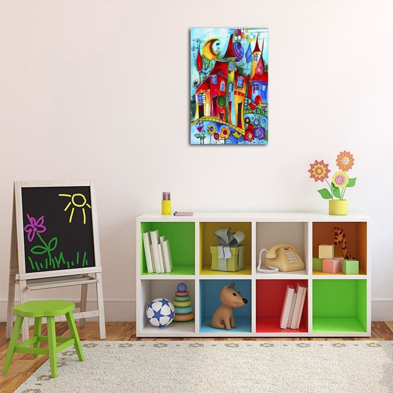 Colorful City At Night - No Frame Print on Canvas, 60cm H x 40cm W