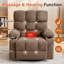 Fauteuil inclinable pivotant surdimensionné PlushGlide avec massage par vibration et chauffage lombaire-130033535