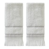 Creative Scents White Embellished Decorative Fingertip Towels - Set of 4 -  Bed Bath & Beyond - 12833428