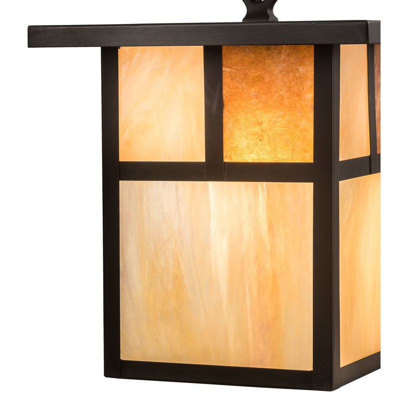 Youngblood 1 - Light Craftsman Brown Single Pendant, 19.5" H x 12.75" W x 12.75" D, Orange/Clear