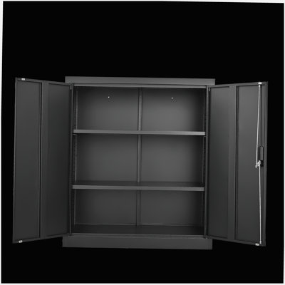 Lockable Storage File Cabinet with Doors & 2 Adjustable Shelves for Home, Office, School & Garage