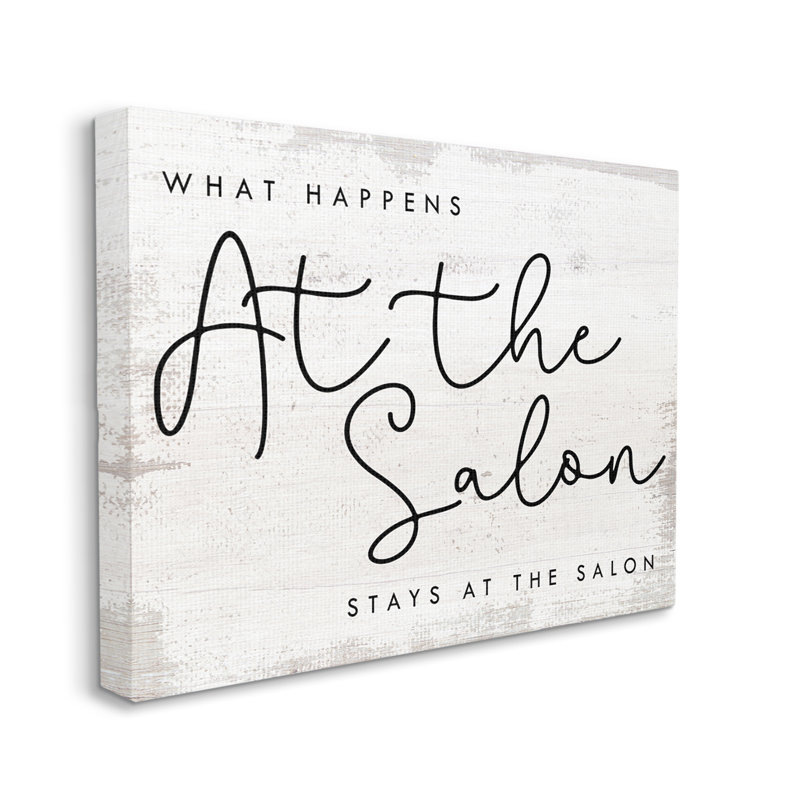«What Happens At The Salon» Beauty Sentiments, Toile tendue, H 36 po x l 48 po x P 1,5 po
