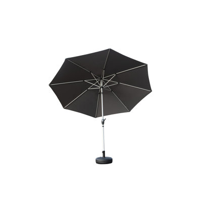 Parasol de patio gris 10 pi avec fonction de parasol et mécanisme d'inclinaison résistant au vent et au soleil en tissu imperméable