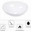 Lavabo de salle de bain ovale moderne en céramique blanche 16 x 13 pouces Modern - Teinture, choix luxueux pour élément d'accessoire chic