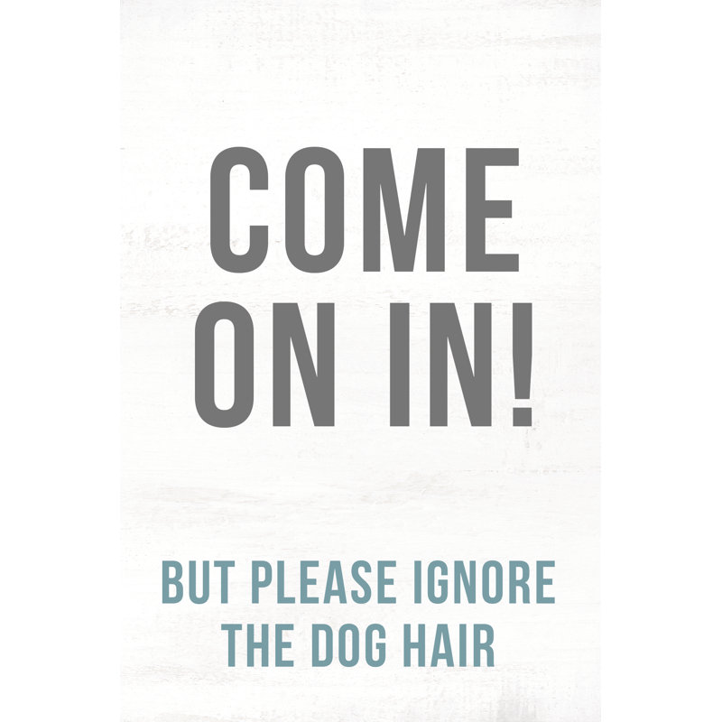 Come in Ignore Dog Hair 1 Piece Wrapped Canvas Wall Art, 122cm H x 81cm W x 3.8cm D
