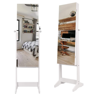 Aaser 15'' Wide Freestanding Glass Jewelry Armoire