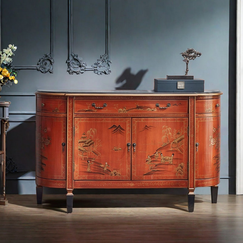 Buffet demi-rond en bois massif de style américain