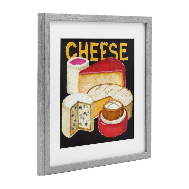 Assortiment de roues de fromage, reproduction encadrée sous verre, conception de Nancy Overton, H 16 po x l 16 po