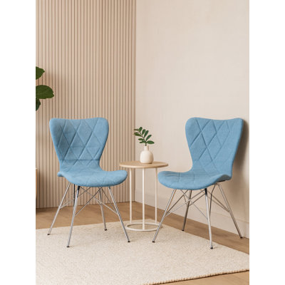 45 cm H Tufted Upholstered Linen Dining Chair