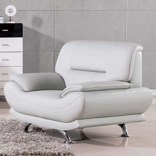 Méridienne Zimmer, Similicuir gris pâle