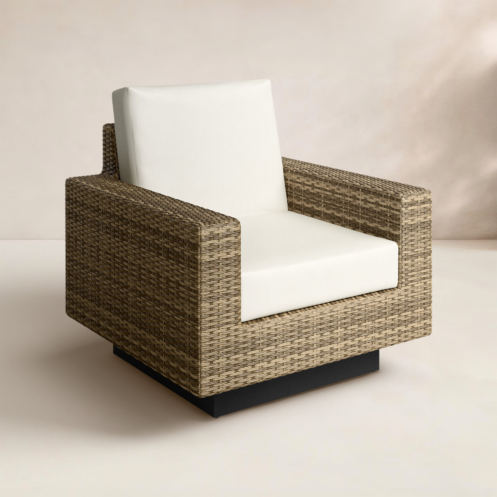 Ravinia Wicker Outdoor Swivel Lounge Chair with Sunbrella Cushions, Yes