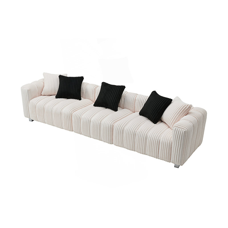 Versatile Style 3-Seater Sofa, Milk White