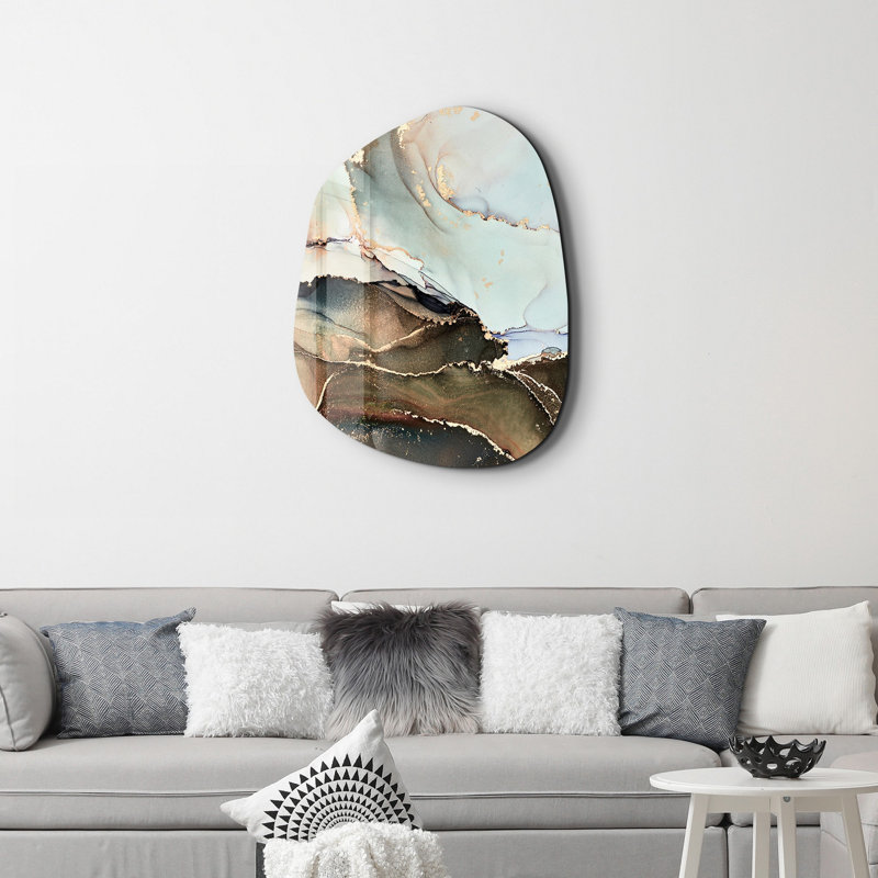 Wall Decor on Tempered Glass, 50" H x 65" W x 0.4" D