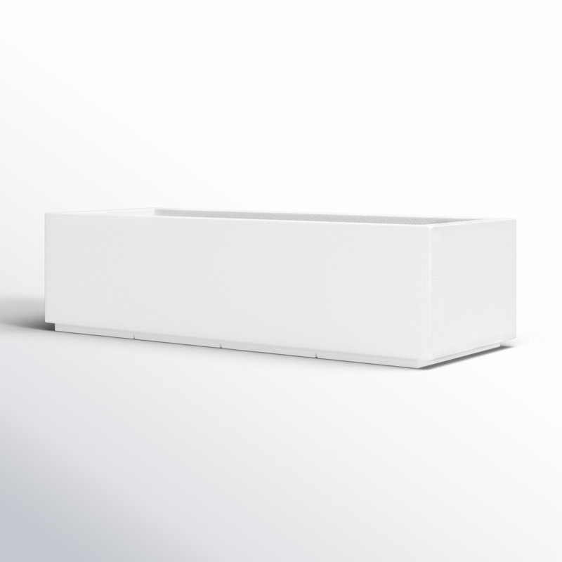 Milan Tall Polymer Box, White, 12"H x 46"W x 17"D