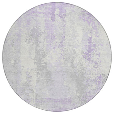 Tapis rond lavable et ivoire 8 po