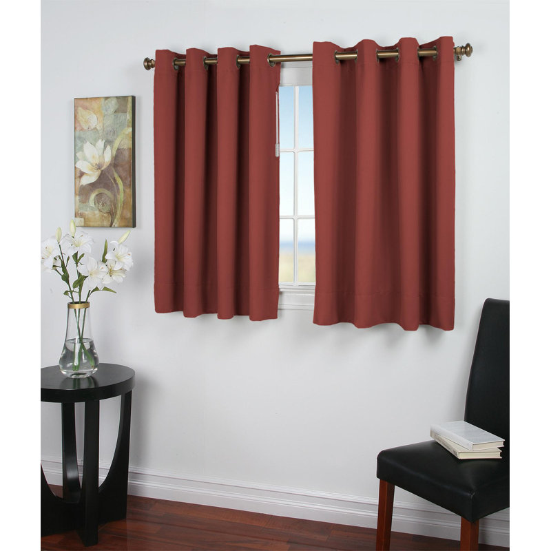 Ardelle Blackout Single Curtain Panel, 56" W x 54" L, Blue with Brushed Nickel Grommets