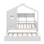 Lit double pleine grandeur avec lit gigogne, conception moderne pour enfants avec tablette de rangement-1004419182