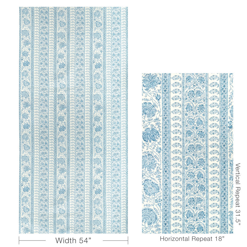 Indiennes Stripe Fabric, Delft
