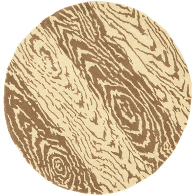 Animal Print Hand-Woven Wool Brown/Beige Rug