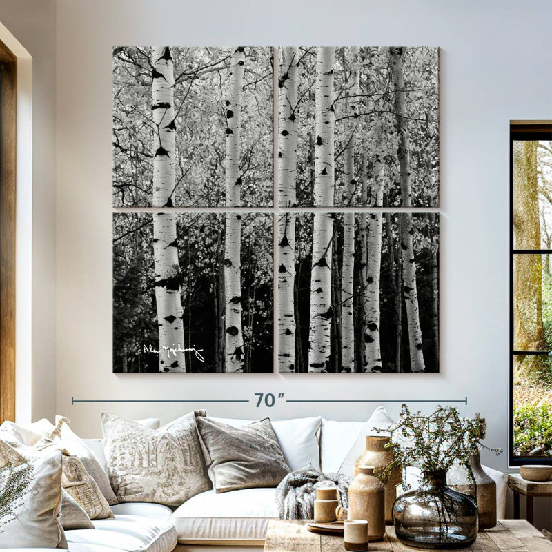 Alvord Aspens en automne BW, H 57 po x l 57 po