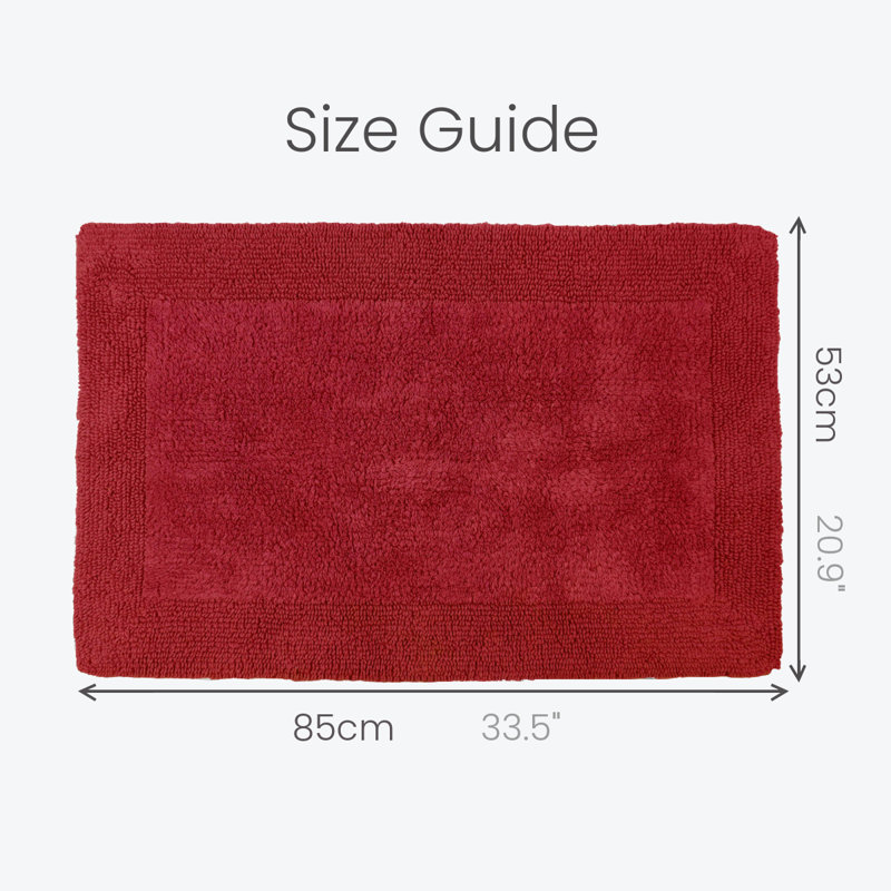 Ruthann Cotton Reversible Bath Mat, Cranberry
