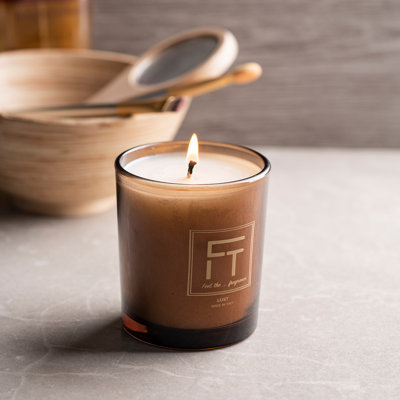 Lust Scented Designer Candle with Glass Holder