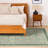 Floral Geometric Area Rug - Green Modern Low-Profile Washable Rug, Spring Summer Indoor For Living Room, Bedroom, Dining Room, Kids Playroom