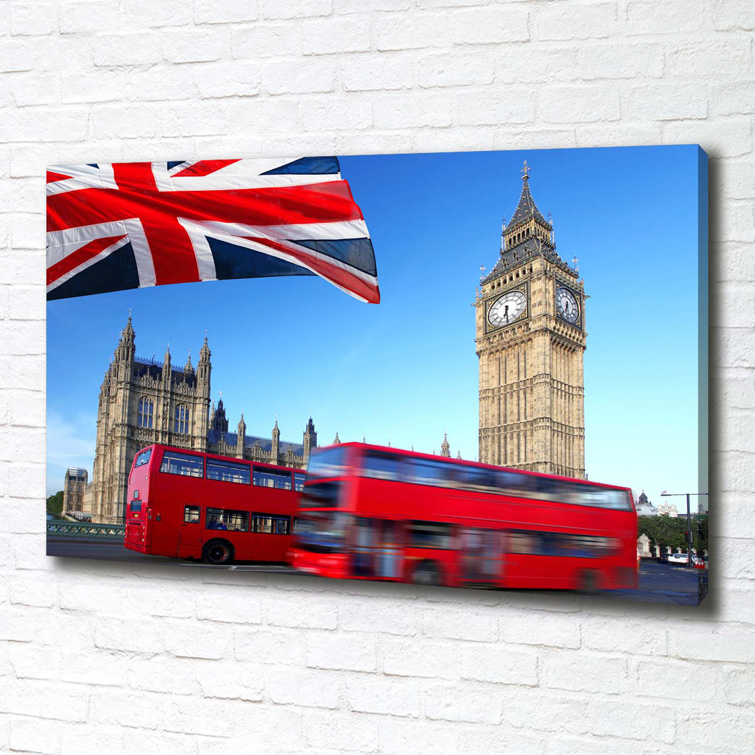 Bus in London - Kunstdrucke auf Leinwand