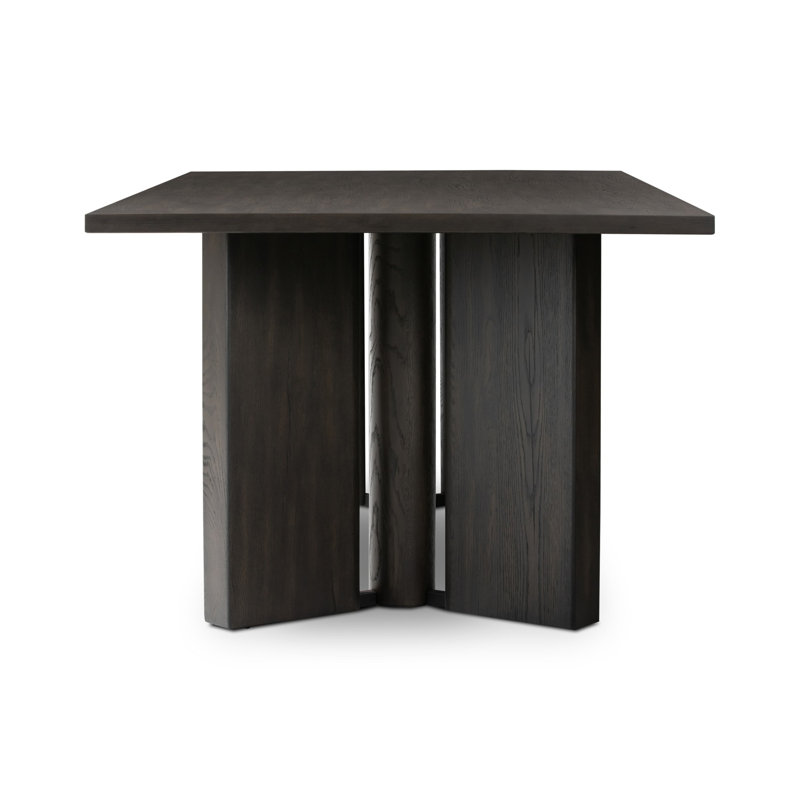 Table de salle à manger Olly, Placage gris fumé, 30" H x 100" D x 100" W