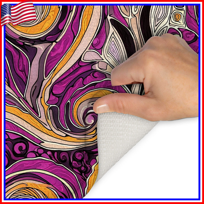 Tapis de bain abstrait, L 24 po x L 17 po