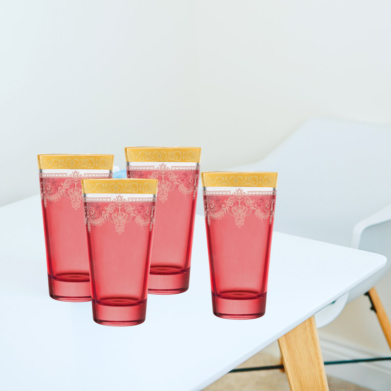 10 oz. Highball Glass Set, Red