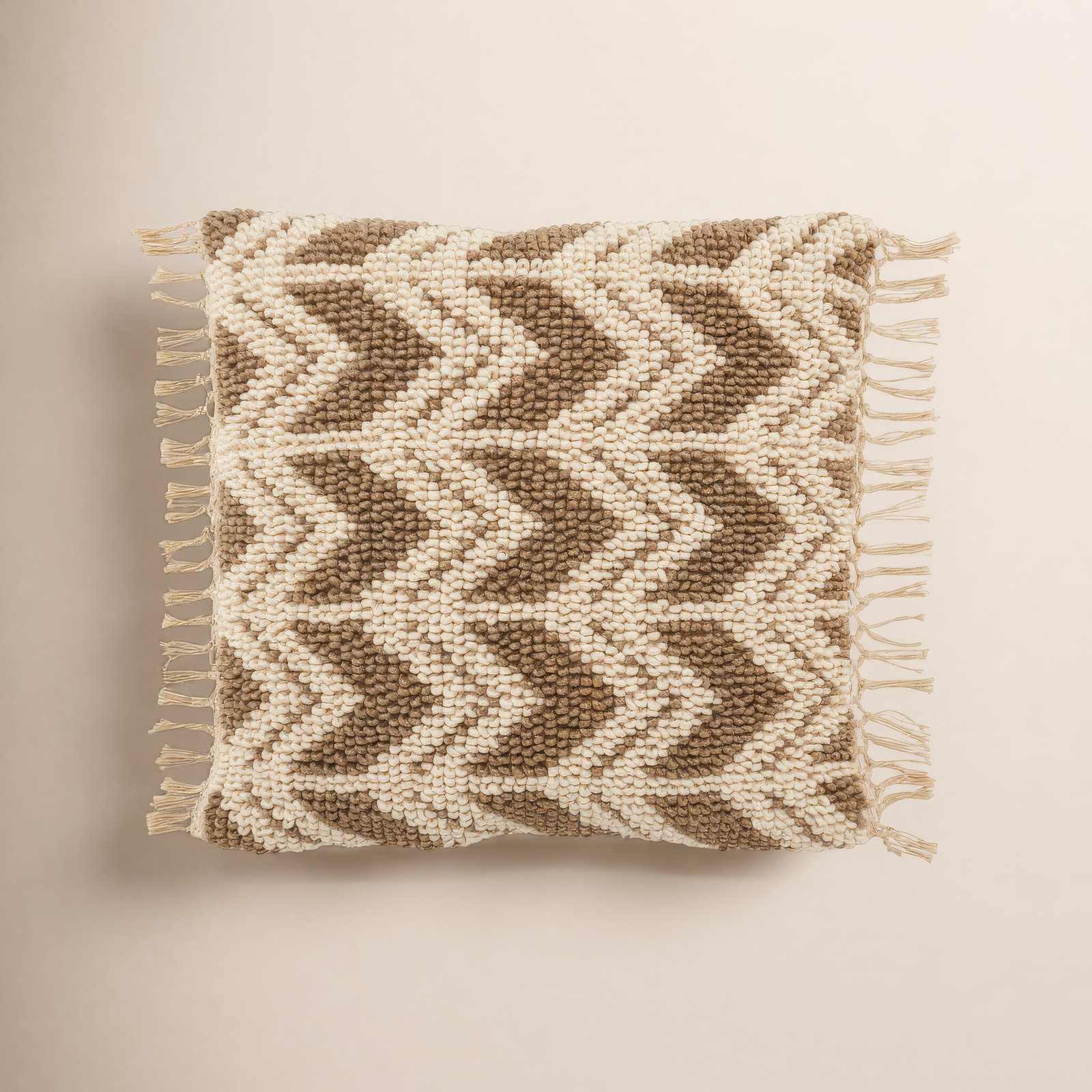 Oakleaf Chevron Throw Pillow, Taupe/Cream, Pillow Cover Only - No Insert