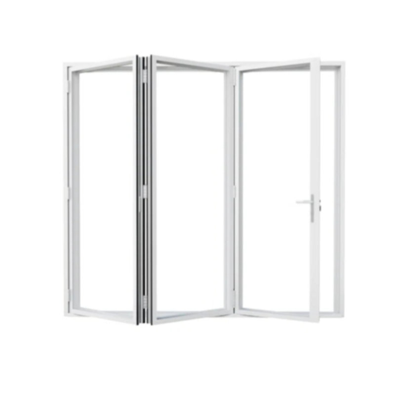 Porte de patio pliante en aluminium blanc pliable double en aluminium trempé à gauche 96 po x H 80 po 3 + 0